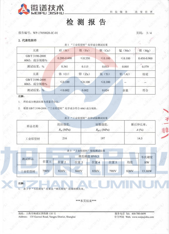 铝型材检测报告