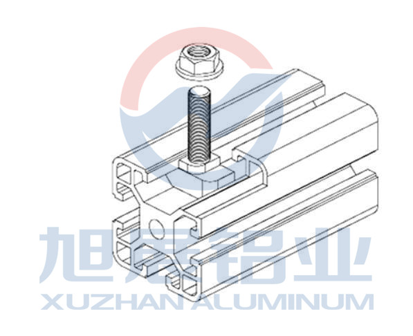 法兰螺母各种型号 工业铝型材 铝型材连接件 铝型材配件厂家安装图